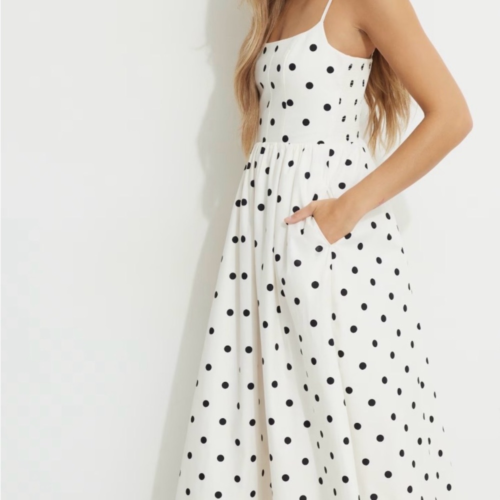 Dynamite Black and White Polka Dot Maxi Dress